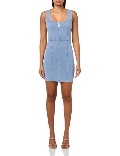 HUGO Robe en jersey denim pour femme en coton souple et coupe ajustée