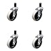 Service Caster - 4 Inch Swivel Thermoplastic Rubber Casters and 1-1/2" Expanding Adapter Stem - 500 lbs. Total Capacity - Set of 4