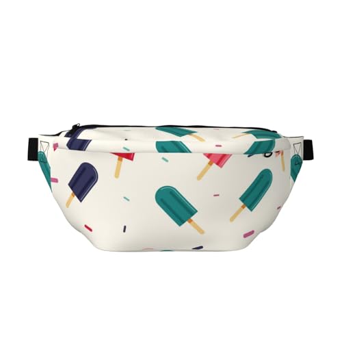 Riñonera cruzada con estampado de helado de verano con cinturón ajustable para hombres y mujeres, multicolor, Talla única, Mochila de senderismo