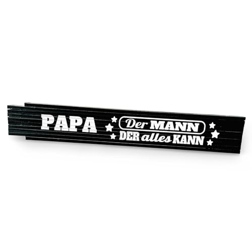 Love Faith Der alles kann! 2 Meter Zollstock, Personalisierter Meterstab mit Namen & Spruch, Geschenk für Handwerker & Heimwerker (schwarz)