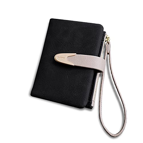 Wallets for Women Rfid Small Compact Bifold short Wallet,Ladies Wristlet Zipper Coin Purse