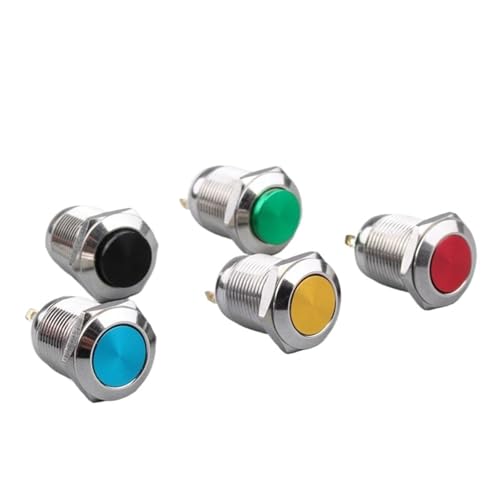 Bouton-poussoir 12mm momentané avec tête haute rouge haute visibilité