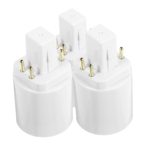 TOBBOMEY Adaptateur D’ampoule G24q à Douille E27 Ce, Convertisseur 4 Broches Résistant Chaleur, Usage Domestique Et Bureau, Lot De 3 Pièces Compatible Ac100-240v