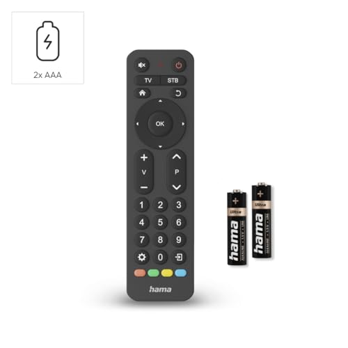 Hama Universalfernbedienung TV, für 2 Geräte, große Tasten, schwarz – Ansicht 2