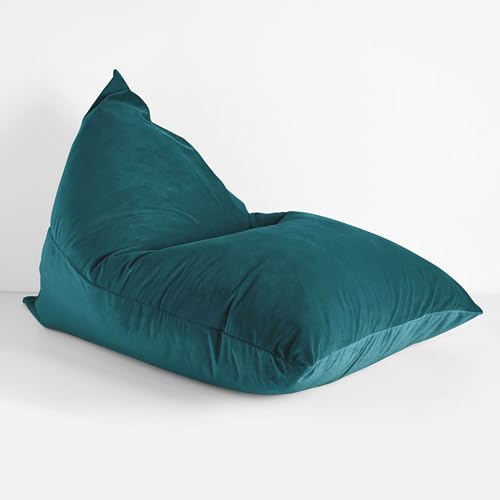 Sorra Home Bean Bag Chair - Plush & Comfy Indoor Floor Lounger Cushion with Trupedic Bean Filling for All Ages - Vibe Nile (54" x 38" x 21")