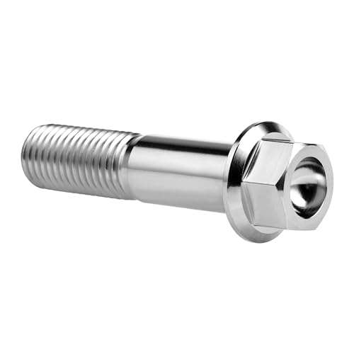 Image of Titanium Bolt M12 30 35 40 45 50 55 60 65 70 75 80 85 90mm Hex Small Flange Head for Motorcycle Car Modification Pack of 4 (M12x50mm Pitch 1.25, Silver)