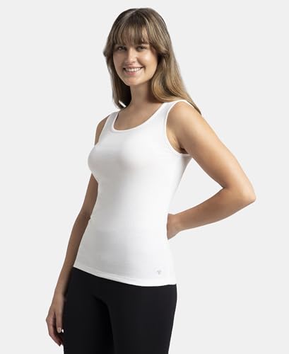 Image of Jockey A113 Women's Super Combed Cotton Rib Fabric Slim Fit Solid Tank Top