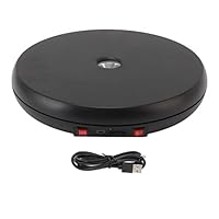 Elektrisch Motorisierter Drehbarer Drehteller-Ausstellungsstand mit LED, 360-Grad-Fotografie-Drehteller Produkt-Drehteller-Ständer für Produktfotografie-Anzeige Schmuckuhr (Schwarz)