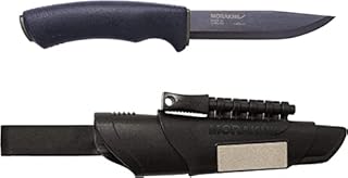Morakniv Carbon Steel Fixed-Blade Bushcraft Survival Knife with Sheath and Fire Starter, Black, 4.3 Inch