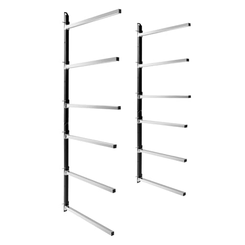Gelacie 6 Place Wall Mount Bumper Rack Stand, Bumper Parts Lumber Storage Rack, Load 200LBS/Pair Arms