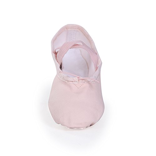 image for STELLE Girls Canvas Ballet Slipper/Ballet Shoe/Yoga Dance Shoe (Toddle
