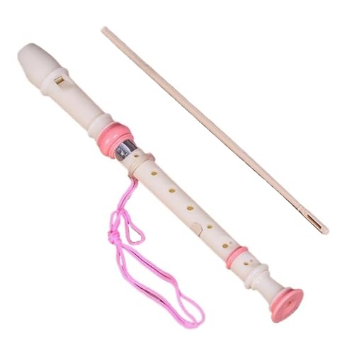 KANLVU Instrumento Flauta Dulce Con Herramientas De Limpieza Bolsa Flauta Soprano Estilo Alemán Flauta Escolar Para Conjuntos Solistas(Pink,6 holes)