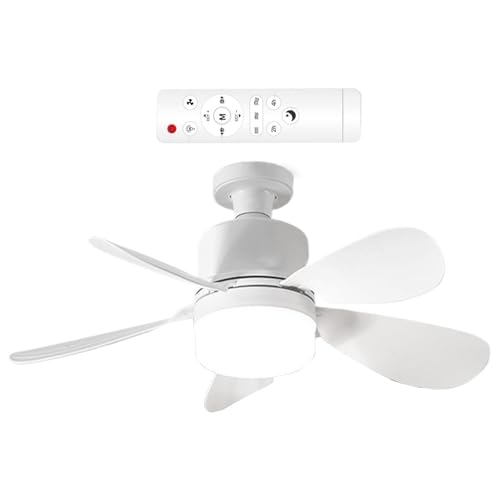 Pequeños ventiladores techo con luces | Luz LED ventilador techo | Ventilador tech bombilla ajuste bayoneta con control remoto | Lámpara ventiladores frecuencia variable inteligente desmontable