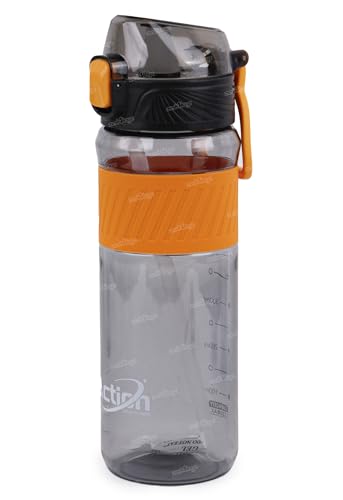 Image of Zest 4 Toyz Sipper Water Bottle for Kids with Time Markings, Lock & Silicone Straw for Girls & Boys Glass Water Bottle Leak Proof for Gym /School /Office -720 Ml (Black)