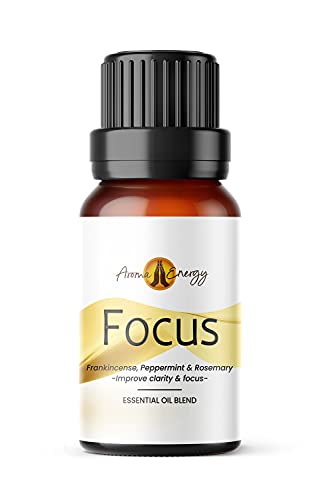 Image of Focus Life Oil (10ml) - Blend of Frankincense, Peppermint & Rosemary Pure & Natural Essential Oils (Use with Aromatherapy Diffuser, Burner, During Yoga, Meditation, Massage, Bath)