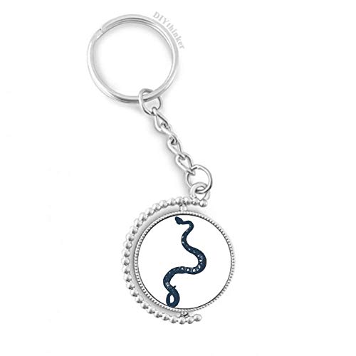 Porte-clés serpent noir rotatif, une idée cadeau originale pour passionnés d'art