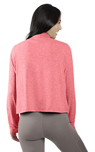 Image of 90 Degree By Reflex Cropped Two Tone Heather Long Sleeve Quarter Zip Jacket