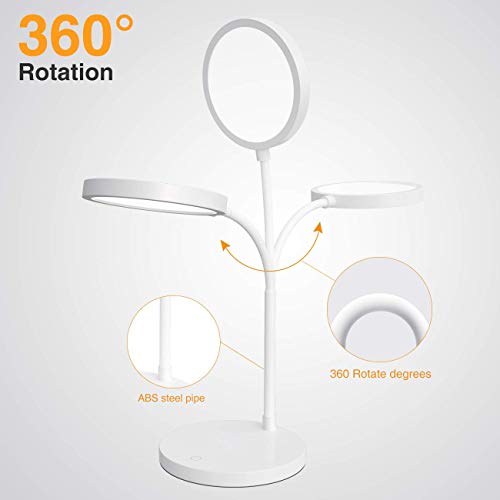 Hepside Schreibtischlampe LED,40LED Desk Lamp 3 Farbe und 3 Helligkeit dimmbare bürolampe mit Touch-Steuerung… – Bild 5