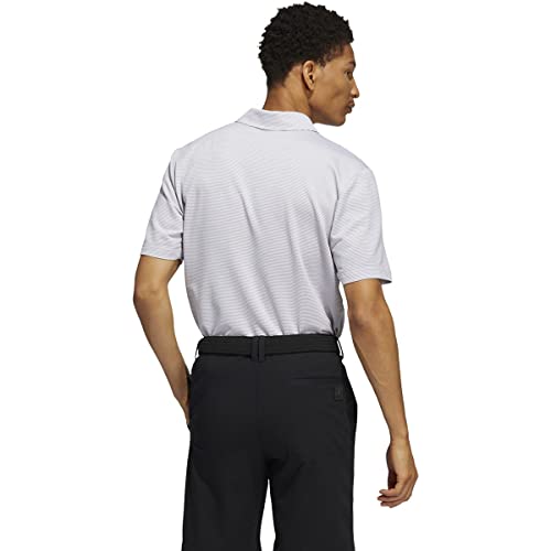 adidas Camisa polo masculina Otoman Stripe Golf, Cinza dois/branco, M