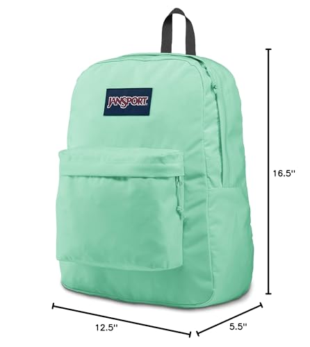 Image of JanSport SuperBreak Plus Backpack with Padded 15-inch Laptop Sleeve and Integrated Bottle Pocket - Spacious and Durable Daypack for Work and Travel - Mint Chip