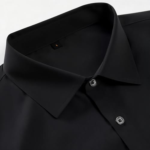 Mens Stretch Dress Shirts Long Sleeve Slim for Muscle Fit Button Down Wrinkle Free Business Casual Wedding Shirts3