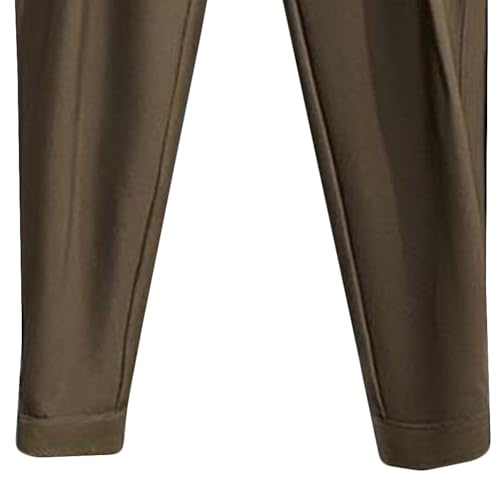 Men's Loose Fitting Solid Colored Dress Pants Harem Stylish Suit Pants Ankle Cuffed Casual Work Pants3