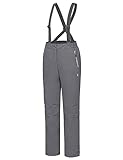 Little Donkey Andy Women's Ski Bibs Insulated Snow Pants, Water Resistant Snowboard Pants Winter with Detachable Suspenders (Iron Gate M)
