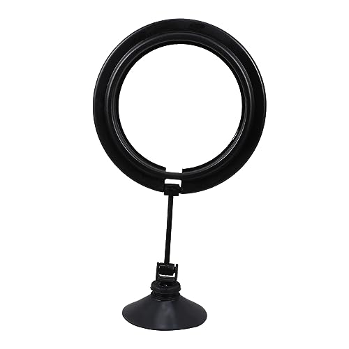 Milisten 1個 水槽用給餌リング 水族館の空気ポンプ ペレット 水族館の餌 魚 キット 吸盤 フィーダー フィッシュボウル サークル 皿 ペット 水槽ライト ネット Black プラスチック