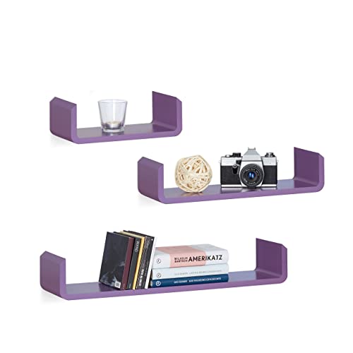 Relaxdays Regalbrett 3er Set, Hängeregal Wand, Wandboard Holz,...