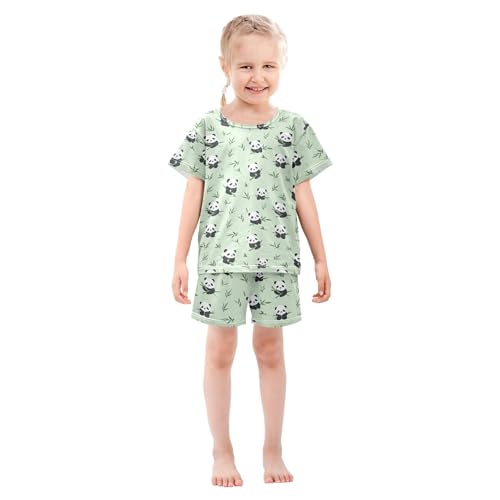 UMIRIKO Cute Panda Summer Short Sleeve Pajamas Sleepwear PJ Set B0404208
