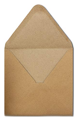 Cartes pliantes carrées 13,5x13,5 cm lot de 100 cartes marron recyclées avec enveloppes