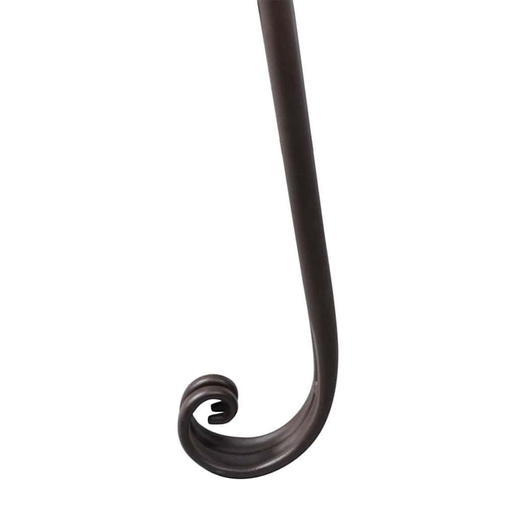 Chaise longue de hierro marrón con adornos florales, 128 cm, tumbona de jardín de hasta 110 kg, estructura de metal resistente a la intemperie