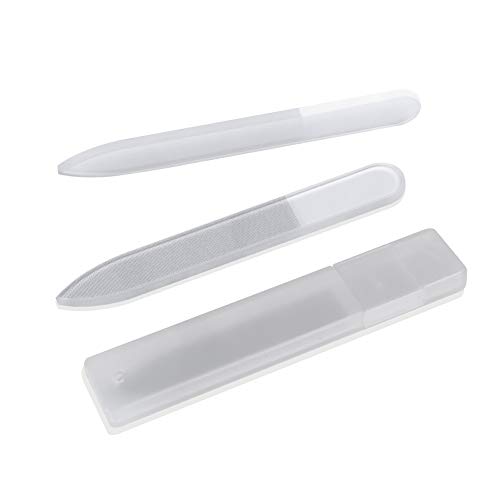 CALAILIS Acrylic Nail File in Case, Nano Fingernail File for Professional Manicure Nail Care, Expert Precision Filing Smooth Finish Premium Nail File