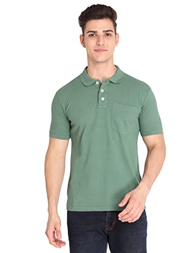 Image of CHKOKKO Men's Polo Cotton Regular Fit Half Sleeves T-Shirt with Pocket