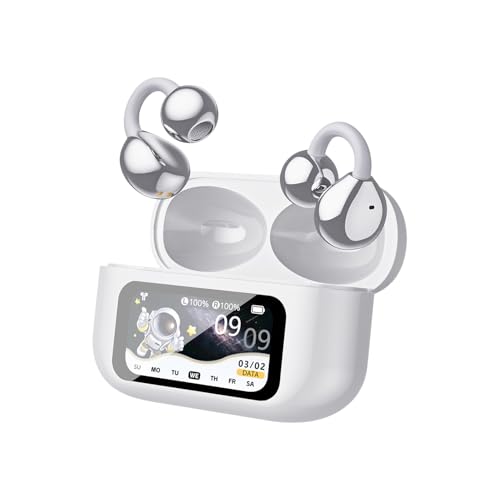 Auriculares portátiles de oreja abierta, función inalámbrica, diseño ergonómico con ajuste estable, sonido mejorado con IA con audio claro, estilo de audio deportivo moderno para usuarios activos