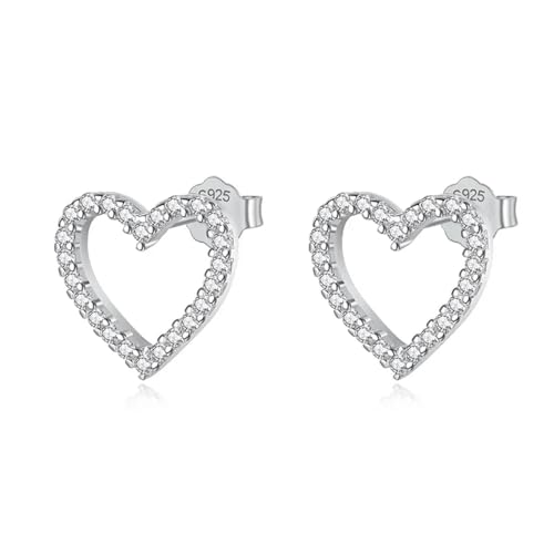 Boucles d'oreilles cœur pour mariage en argent élégant pour femme