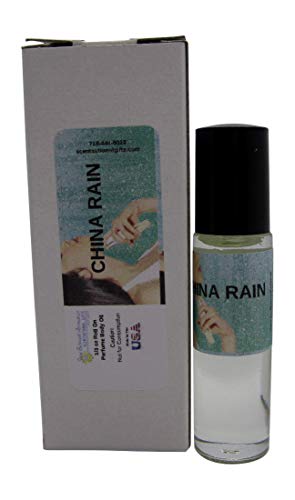 Jane Bernard CHINA RAIN Perfume Body Oil_Unisex Fragrance_10ml_1/3 Oz_Grade"A" Roll On; Long Lasting.-Fits in Purse or Pocket for Travel_PLUS Free Pocket Size Hand Lotion
