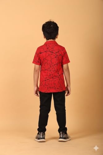 Image of Jam & Sugar Boys Cotton Printed T-Shirt with Attached Shrug Jacket - Half Sleeves