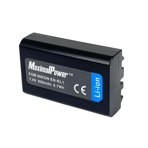 MaximalPower NIK EN-EL1 Replacement Battery for Nikon Coolpix 775, 880, 885, 995, 4300, 4500, 4800, 5000, 5400, 5700 & 8700 Digital Cameras, Fully Decoded, Black (DB NIK EN-EL1)