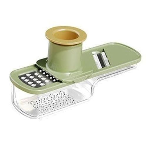 GUOOL 【3 in 1 おろし・スライス・つぶし】 生姜 おろし器 ニンニク おろし金 ステンレス にんにく スライサー ガーリックプレス 薬味おろし つぶし器 手持ちスライサークラッシャー 焼きフルーツ用 キッチンツールガジェット, 緑