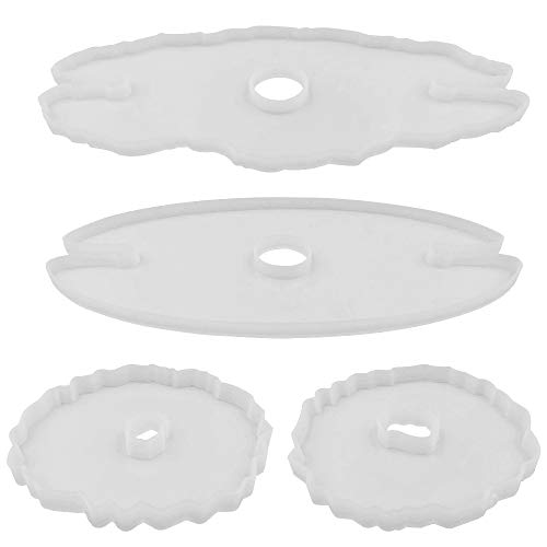 FineGood - Molde del práctico de costa de la resina de 4 sistemas, molde de la resina del estante de la copa de vino de los moldes del bastidor de la resina de silicona