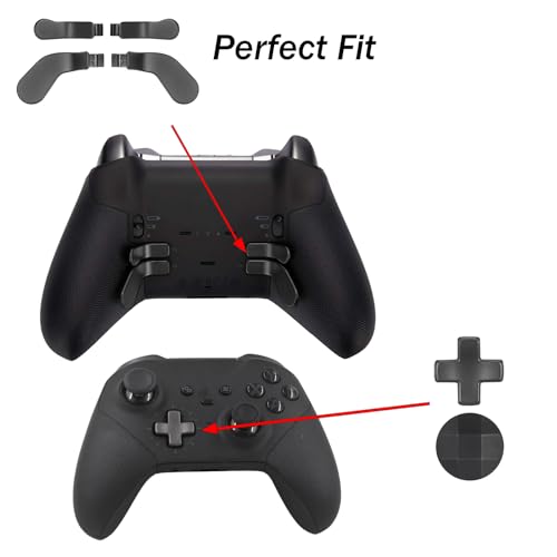 Image of 5 in 1 Elite Controller Paddles for Xbox One Elite Series 2 Controller Metal Paddles for Xbox Elite Series 2 Core Controller Paddles with D-Pad for Xbox One Elite 1 (Black)