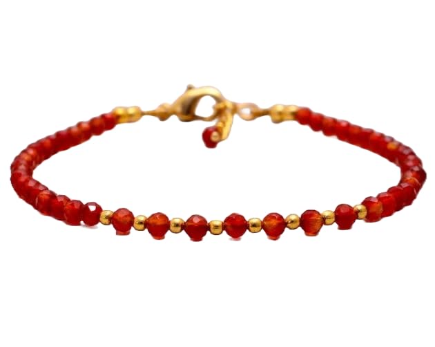 Bracelet cornaline LKBEADS en argent 925, cadeau d'anniversaire