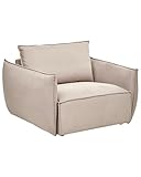 Beliani Sessel Stoff beige/Taupe mit tiefem und breitem Sitz Kissen gepolstert Kunes