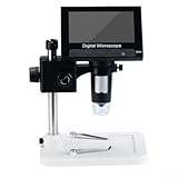 Microscopio digital Pantalla LCD de 4.3 pulgadas 50-1000X Ampliación USB Cámara de video industrial con 8 LED para PCB Placa de circuito Inspección de joyas Educación