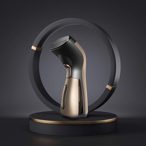 OWNAIR Turbo Garment Steamer, steam iron for clothes, easy vertical horizontal steaming, Steamer for clothes, 24g/min high steam 1800 Watt, 130 ml, 15-sec Fast Heating (RETRO GOLD)