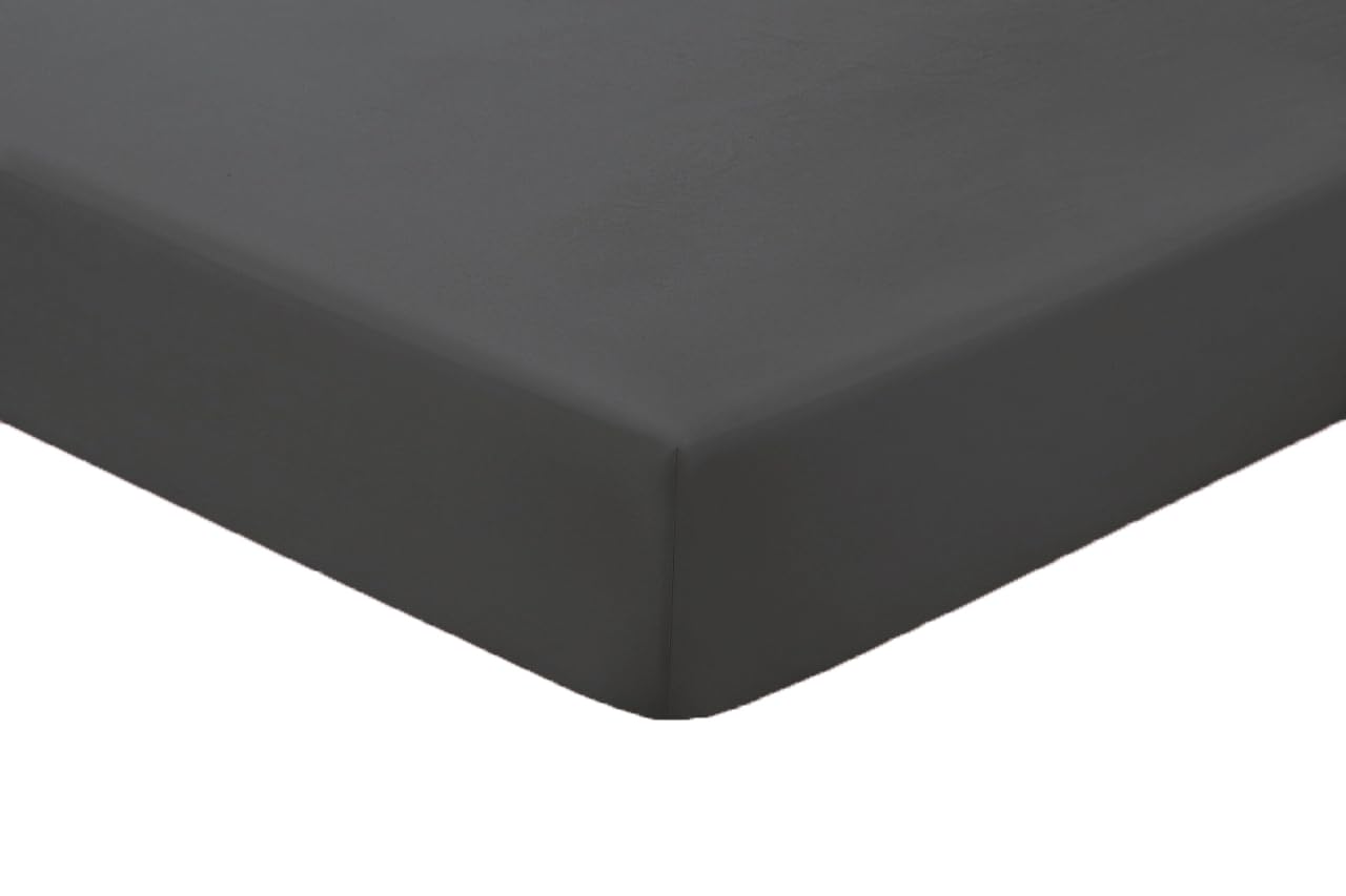 Amigozone Extra Deep 16"(40cm) Non Iron Percale Pollycotton Fitted Sheets (Double, Dark Grey)