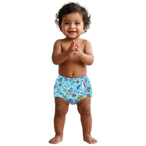 Image of VParents Padded Underwear for Babies and Toddlers with 3 Layers of Cotton Padding Potty Training Pull Up & Diaper-Free Time (1-2 years) Car