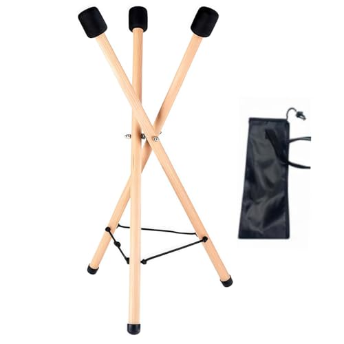 WHELPAW Handpan Stand & Tongue Drum Holder - Adjustable Solid Wood Tripod Bracket for 12 to 22 Inch Hand Pans & Percussion Instruments, Sturdy & Extendable