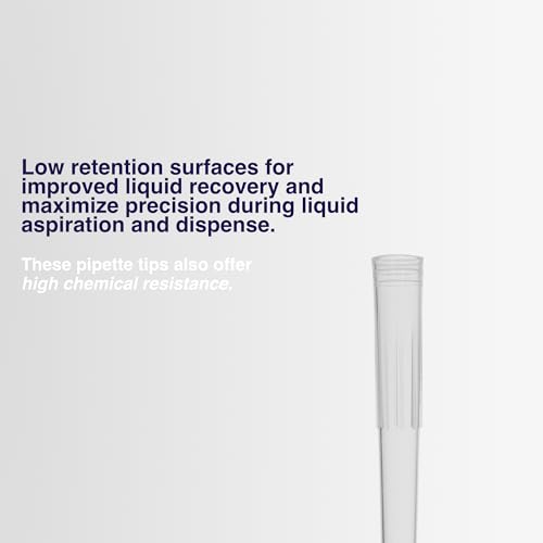Image of Kashi Scientific 1000uL Universal Non-Filter Pipette Tips, 1mL Sterile Low Binding Clear Pipet Tips with Graduation, DNase /RNase Free [1000uL, 500pcs]